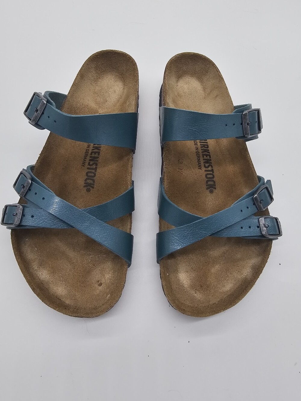 Birkenstock Women’s Teal Franca Graceful Jasper Strappy Leather Sandals Sz 41 - Picture 3 of 4
